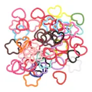 Open Jump Rings 16mm Colorful Star Heart Connectors 50Pcs Set of Multi Color