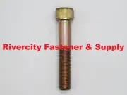(5) 7/16-20 x 2-1/2 Socket Allen Head Cap Screws Yellow Zinc Plated 7/16 x 2.5
