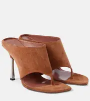 [Paris Texas] Paris Texas Lorena 100 suede thong sandals AU 11 brown