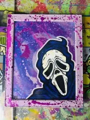 Hand Painted Ghostface Scream Framed Panel Canvas