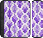 Fashion Lavender Checkered 2 Pack car seat Strap Pads, Stop seat Belt Cutting into Neck, seat Belt Cover for Auto Bag Bag 10x7.7 in forro para cinturon de seguridad