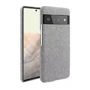 For Google Pixel 5A Fabric Case Hard Protective Phone Back Cover with Material Texture (Light Grey)