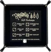 Christmas Dice Tray For Exchange Game, Artificial Leather Dice Tray, Dice Holder Dice Rolling Tray, Folding Tray Square Holder For Dice Games Boost Fun-Filled Evenings Broadly Used For Games & Parties