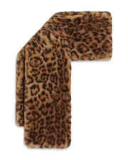 Apparis Kai Leopard Print Faux Fur Scarf