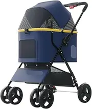 Pet Stroller Dog Stroller Cat Stroller Folding Dog Stroller with Storage Basket Pet Stroller with Wheels Travel Carrier for Small Medium Dogs Cats Dog Pram Dog Cat(Color:C)