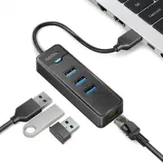 USB 3.0 to Ethernet Adapter, iDsonix 3-Port USB 3.0 Hub with RJ45 10/100/1000...