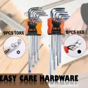 18 pc pcs Long Arm Star Torx Wrench Kit Alan Allen Hex Key Set NEW
