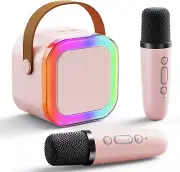 Lyiazsoy Portable Karaoke Machine with 2 Wireless Microphone, Mini Bluetooth Spe
