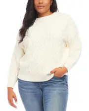 Karen Kane Plus Cable Knit Sweater