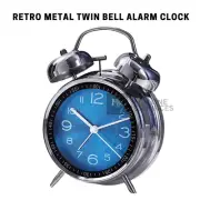 Vintage Double Rhomb Alarm Clock 4.5" Large Loud Alarm Clock Metal Twin Bell