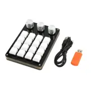 Programmable Keyboard 16 Keys 3 Knob One-Hand Macropad Mechanical Gamer Keyboard