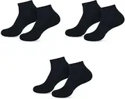 [LMDPRAJAPATIS] Ankle Low Cut Socks for Women Pack of 3 Pairs - Athletic Socks Comfortable Breathable Short Cotton Blend Socks, Reinforced Heel & Toe, Durable, Lightweight Ideal for Everyday Use - Black, 3 Black,