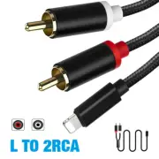 RCA Cable For iPhone to 2RCA Splitter Aux Cord Stereo Connector for iPhone iPad