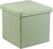 Storage Stool Footstool Seat Cube Toy Box Chair Storage Stool Pouffe Stool Footstool (Color : Green)