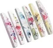 SHERCHPRY 18Pcs Printed Nail File Double Sided Nail Buffer Polisher for Natural and Artificial Nails for Manicures Surface Sanding and Nail Art Pink Purple Blue Green