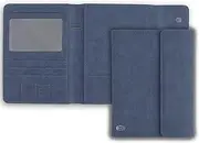 [WALNEW] Passport Holder for 2, RFID Blocking Passport Wallet Card Case, PU Leather Driver License Passport Cover, Travel Accessories Document Organiser for Women Men, Denim Blue