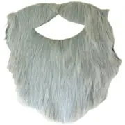Grey Redneck Fake Fur Beard & Mustache Costume Accessory