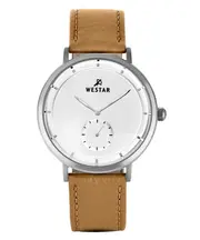 Westar Profile Leather Strap Silver Dial Quartz 50246STN187 Men's Watch