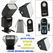 AF TTL HD FLASH + CHARGER + DIFFUSER + REMOTE FOR NIKON D3100 D3000 D3200 D3300
