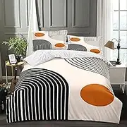 Siwacline Mid Century Modern Duvet Cover Set Queen Include 1 Duvet Cover 2 Pillowcases Abstract Geometric Balance Shapes Rainbow Sun Circles Boho Comforter Cover Microfiber Soft Bedding Sets