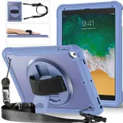 Heavy Duty Hybrid Tablet Case with Hand Grip & Strap, For iPad Air / Air 2 / 9.7 2018 / 2017
