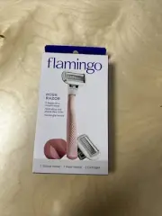 New Flamingo Women's 5-Blade Manual Razor Handle and 2 Razor Blade Refills, Rose
