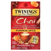 Twinings, Flavored Black Tea, Chai, Pumpkin Spice, 20 Tea Bags, 1.41 oz (40 g)