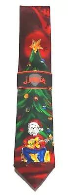 NWT Jerry Garcia Mens 100% Silk Designer Fashion Party Holiday Tie Red Green NEW