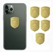 WETBEN EMF Anti Radiation Protection Sticker Shields, 24K Gold Cell Phone Sticker Protection Blocker for laptops Tablets Blocks 5G Wi-Fi Bluetooth Protection Neutralizer (Gold-5PCS)