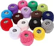 VICASKY 16 Roll Embroidery Thread Set, Rainbow Color Embroidery Floss Bracelet String Cross Stitch Embroiderys Wool Line Floss Bobbins for Bracelet Making Sewing Craft Supplies