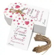Happy Valentine's Day Tags, Valentine's Day Gift Tags with String for Sweet