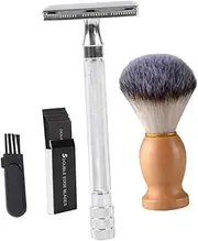 minkissy Set Manual Shaving Cutter Body Hair Trimmer Shaver Portable Traditional Shaving Straight Razor Set Brush and Blade Case