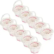 Cabilock Miniature Woven Baskets with Handle 10PCS Tiny Candy Basket Easter Mini Flower Basket for Wedding Easter Party Favors Crafts Fairy Garden Dollhouse Decor, TLS0115FRGI108BBPLT
