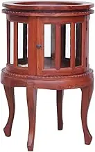 Side End Accent Couch Table Display Wooden Vitrine Cabinet Storage Cabinet Living Room Office, Brown 50x50x76 cm Solid Mahogany Wood