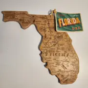 New Florida State Cutting Board, Totally Bamboo Destination Shaped Serving Tray