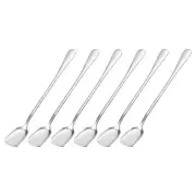 6Pack Stainless Steel Ice Cream Spoons, 7.5-Inch Yogurt Spoons, Silver