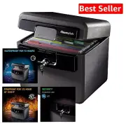 Compact Fireproof Safe - 0.65 Cubic Feet Waterproof Document & Valuables Storage