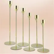 6Pcs Lemon Gold Candlestick Holders Set Fit 3/4" Tall Taper 6 set,