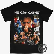 He Got Game Tee Shirt Denzel Basketball Movie Hiphop Rap Style T-shirt