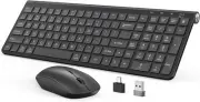 Upgraded 2.4GHz Wireless Keyboard Mouse Combo Ergonomic and Dustproof Wireles...