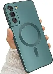 [RUNGOS] for Samsung S22 Plus / S22+ Case MagSafe, with Camera Lens Protector [Stable Magnetic] [All Round Protection] Soft Shockproof for Samsung Galaxy S22 Plus Case, Slim Cover 2022, Green