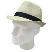 TRILBY HAT Fedora 100% Paper Straw Plain Party Costume
