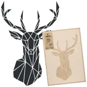 Reusable PLASTIC STENCIL Template // 43x64cm or 59x95cm // GEOMETRIC DEER - HEAD
