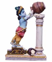 Baby Lord Krishna Stealing Butter Idol Figurine Statue Sculpture 9 inches