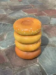 NEW HomeGoods Sesame Seed Bagel Food Stool/Side Table Viral TikTok Home Decor