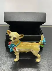 Christmas Chihuahua Dog By Keren Kopal Austrian Crystal Jewelry Box D920