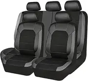 9 Pieces/Set Car Seat Cover Car Leather Breathable Fabric Universal Pu Leather Car Seat Cushion(Black Blue)
