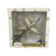Kurt Adler Illuminated Christmas Tree Star Topper Winter Wonderfland Starburst