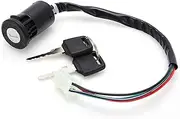 Ignition Switch Motorcycle Style Ignition Key Switch Lock 4 Wires for Motorcycle Motor Scooters Universal Motorcycle Ignition Switch Lock