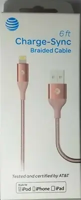 At&t 6ft Apple Data Sync Charge Cable iPhone 13 12 X 8 7 6/Plus/iPad Lightning